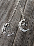 Lotus and Moon charm necklace