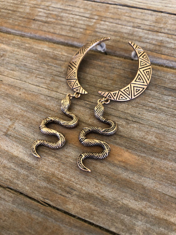 Mojave Moon Snake Earrings