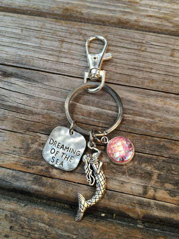 Mermaid Dreaming of the Sea Keychain