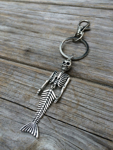 Mermaid Skeleton Keychain