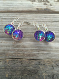 Purple Mermaid Leverback Earrings