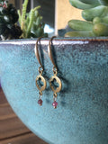 Quatrefoil Tourmaline Pink Earrings