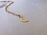 Dainty Gold Moon Necklace 14k gold filled