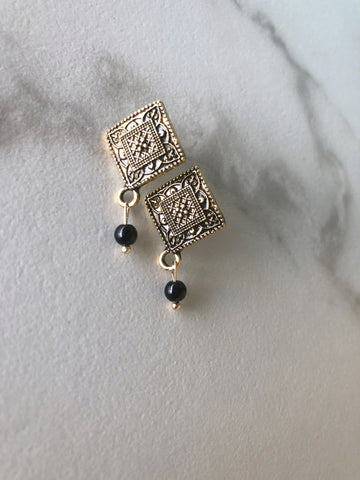 Art Deco Onyx Earrings