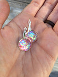 Pink Mermaid Scale Earrings