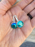 Blue Mermaid Scale Earrings