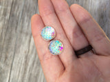 White Mermaid Stud Earrings