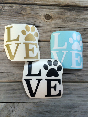 Dog Love Paw Print Decal