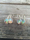 White Mermaid Scale Earrings