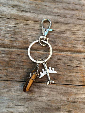 Airplane Crystal Keychain