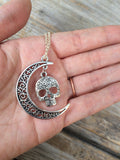 Skull Moon charm necklace