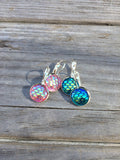 Pink Mermaid Scale Earrings