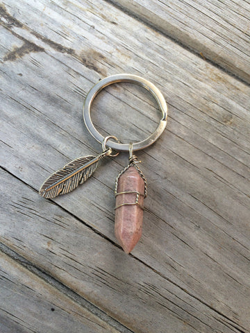 Feather Crystal Keychain