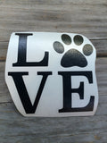 Dog Love Paw Print Decal