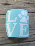 Dog Love Paw Print Decal