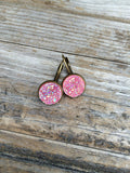 Pink Druzy Earrings