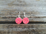 Pink Druzy Earrings
