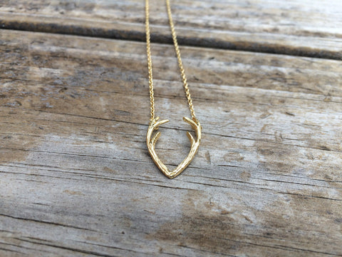 Gold Antler Necklace