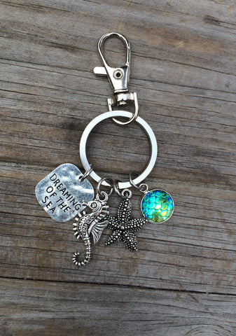 Starfish Dreaming of the Sea Keychain