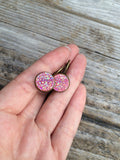 Pink Druzy Earrings