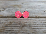 Light Pink Druzy Earrings