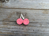 Pink Druzy Earrings