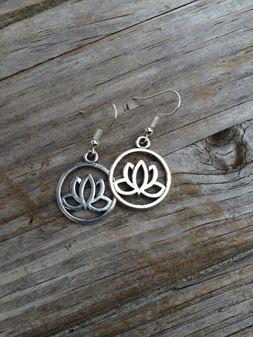 Lotus Circle Earrings