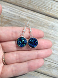 Dark Blue Druzy Dangle earrings