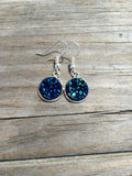 Dark Blue Druzy Dangle earrings