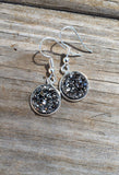 Silver Grey Druzy Dangle earrings