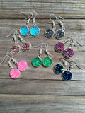 Dark Blue Druzy Dangle earrings