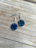 Dark Blue Druzy Dangle earrings