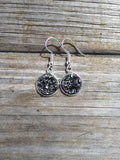 Silver Grey Druzy Dangle earrings