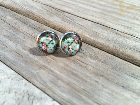Mint Floral earrings