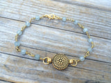 Light Blue Beaded Boho Bracelet