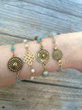 Light Blue Beaded Boho Bracelet