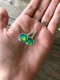 Green Mermaid Scale Earrings
