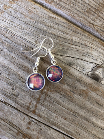 Blue Fire Druzy Fishhook Earrings