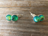 Green Mermaid Scale Earrings