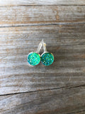 Green Druzy Earrings