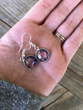 Blue Fire Druzy Fishhook Earrings
