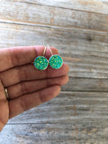 Green Druzy Earrings