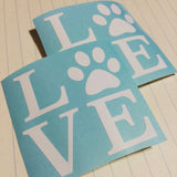 Dog Love Paw Print Decal