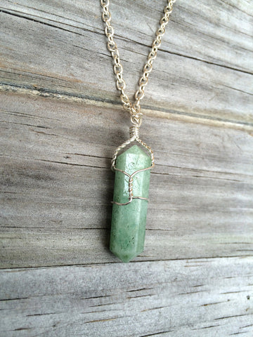 Aventurine Raw Crystal Necklace