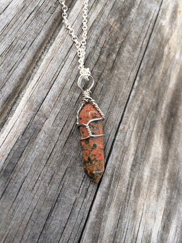 Natural Unakite Jasper Necklace