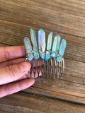 Blue Aura Crystal Hair Comb