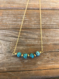 Turquoise and Brass 14k Necklace