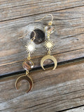 Celestial Copper Moon Earrings
