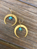 Turquoise Moon Earrings