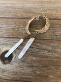 Aura Quartz Moon Earrings